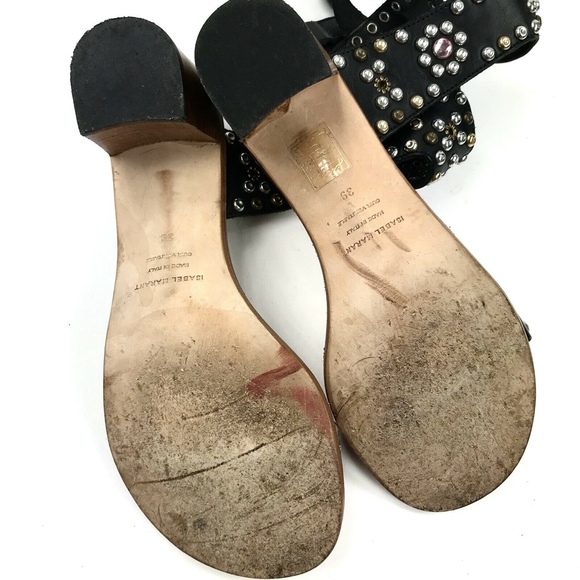 Isabel Marant Carol Studded Block Heel Sandal 39 - Picture 8 of 8